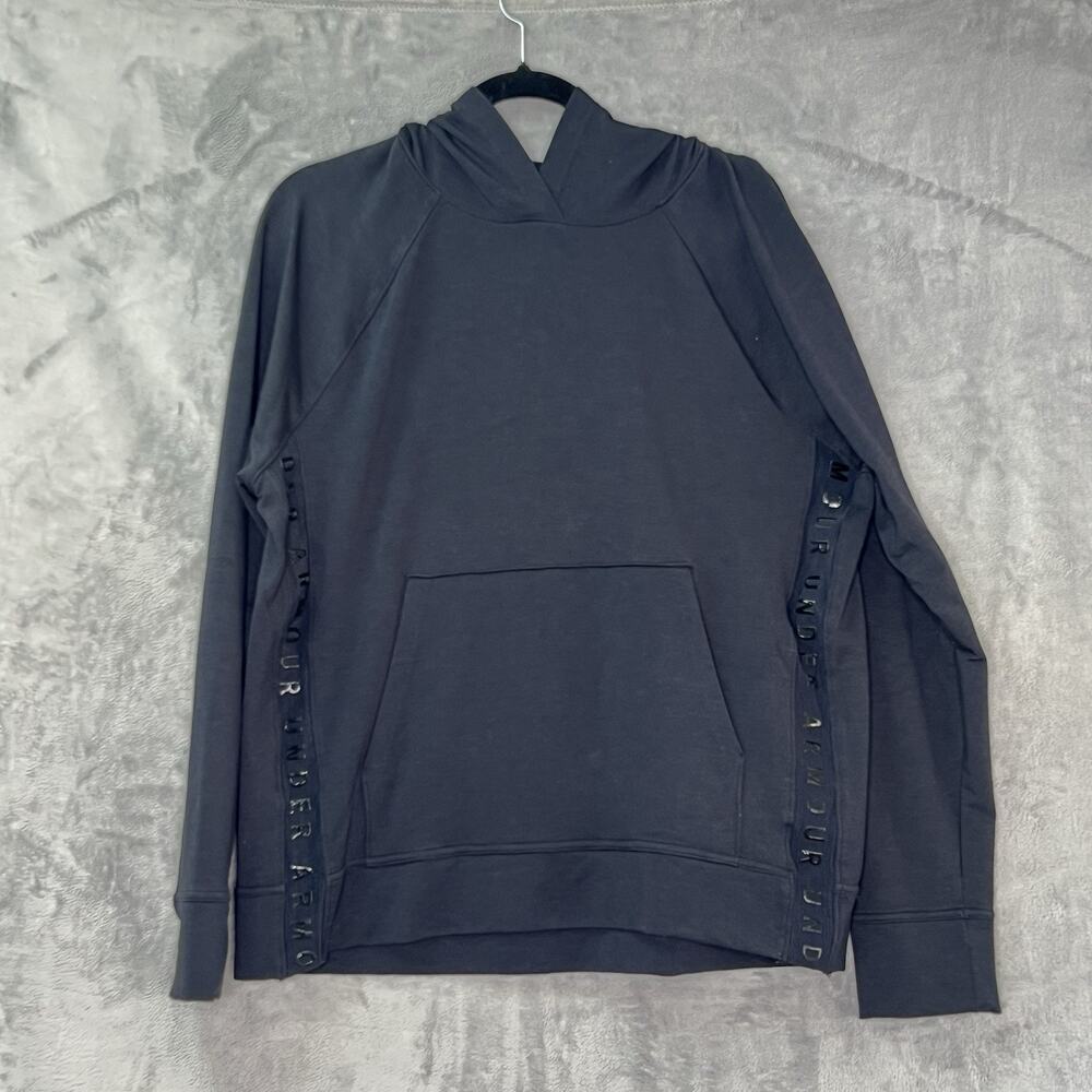 Under Armour Heatgear Shirt Top Black Pullover Hoodie Loose Mesh Workout Sz‎ XL